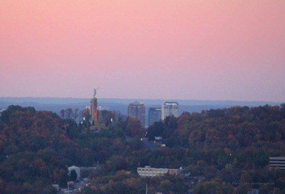 Vulcan and Downtown in Pink